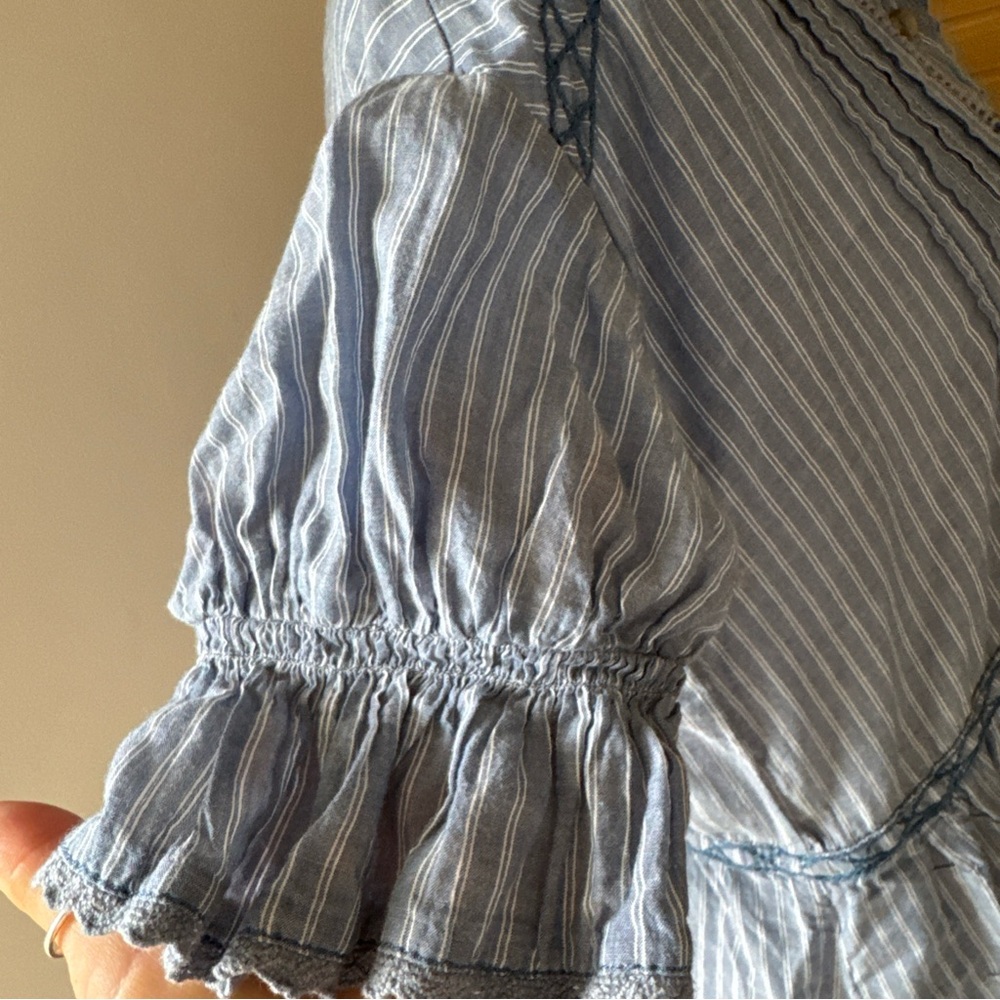 Anthropologie Pilcro Flowy Puff Sleeve Shirt Dress XSP - Picture 6 of 12